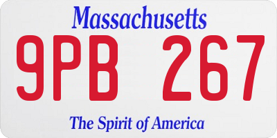 MA license plate 9PB267
