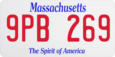 MA license plate 9PB269