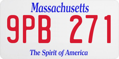 MA license plate 9PB271