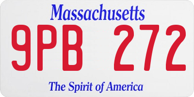 MA license plate 9PB272