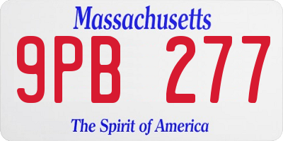 MA license plate 9PB277