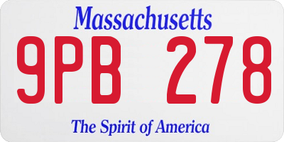 MA license plate 9PB278