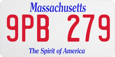 MA license plate 9PB279