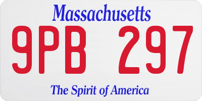 MA license plate 9PB297