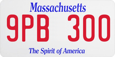 MA license plate 9PB300