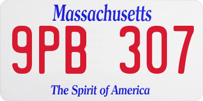 MA license plate 9PB307