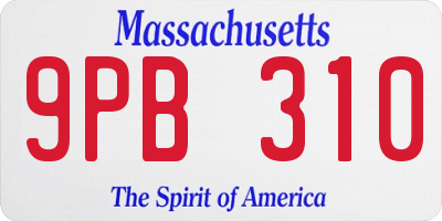 MA license plate 9PB310