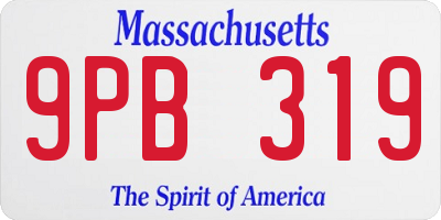 MA license plate 9PB319