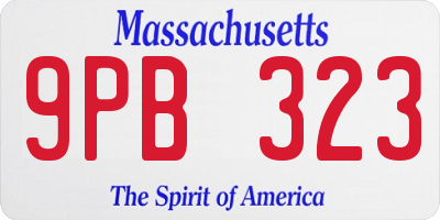 MA license plate 9PB323