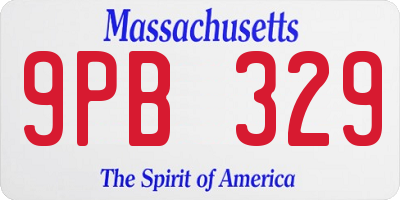 MA license plate 9PB329