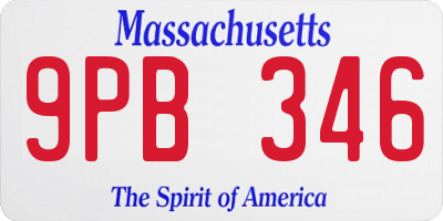 MA license plate 9PB346