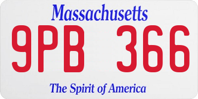 MA license plate 9PB366