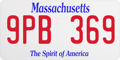 MA license plate 9PB369