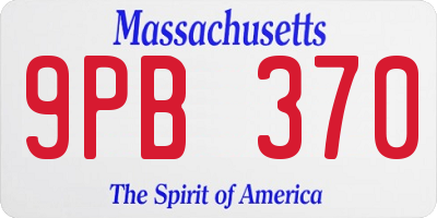 MA license plate 9PB370