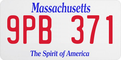 MA license plate 9PB371