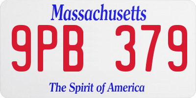 MA license plate 9PB379