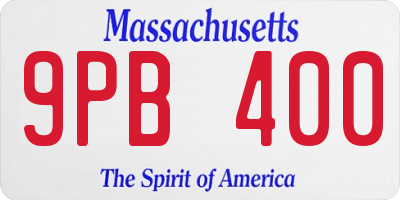 MA license plate 9PB400