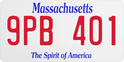 MA license plate 9PB401