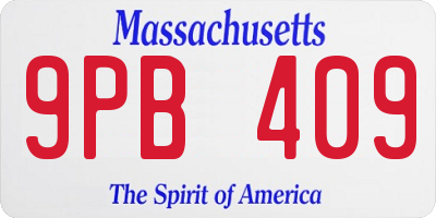 MA license plate 9PB409