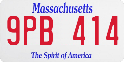MA license plate 9PB414