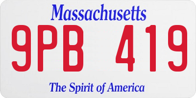 MA license plate 9PB419