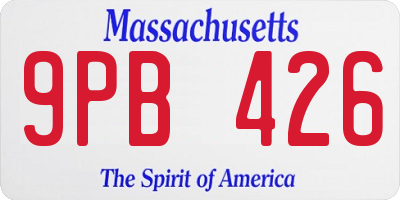 MA license plate 9PB426