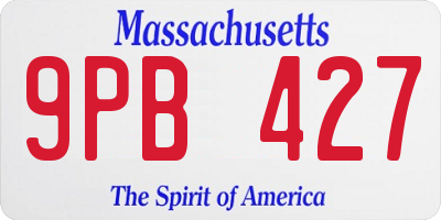 MA license plate 9PB427