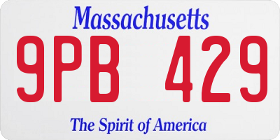 MA license plate 9PB429