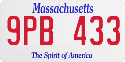 MA license plate 9PB433