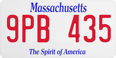 MA license plate 9PB435