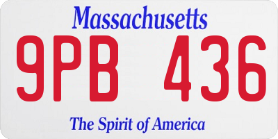 MA license plate 9PB436