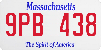 MA license plate 9PB438