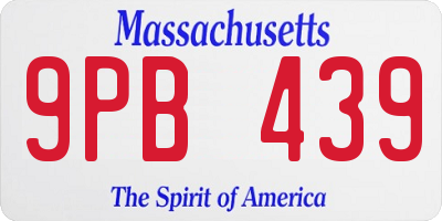 MA license plate 9PB439
