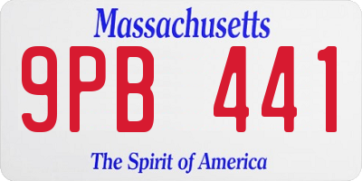 MA license plate 9PB441