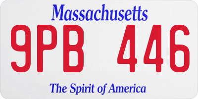 MA license plate 9PB446