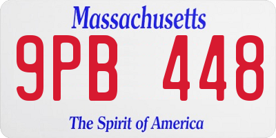 MA license plate 9PB448