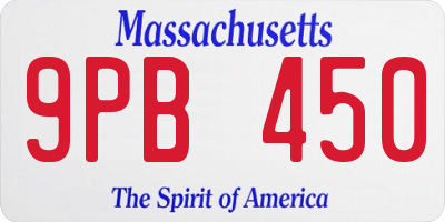 MA license plate 9PB450