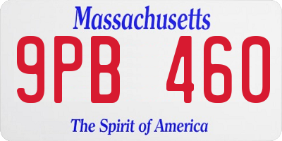 MA license plate 9PB460
