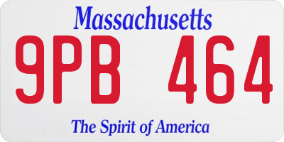 MA license plate 9PB464