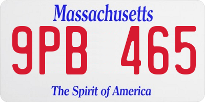 MA license plate 9PB465