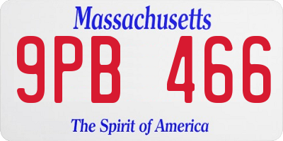 MA license plate 9PB466