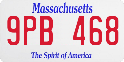 MA license plate 9PB468