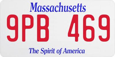 MA license plate 9PB469