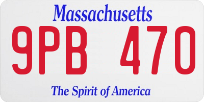 MA license plate 9PB470