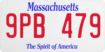 MA license plate 9PB479