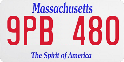 MA license plate 9PB480
