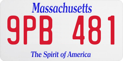 MA license plate 9PB481