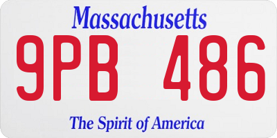MA license plate 9PB486