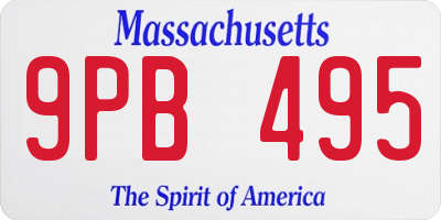 MA license plate 9PB495