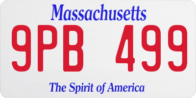 MA license plate 9PB499